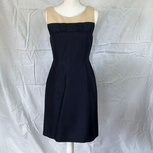 Classic Kate Spade Sleeveless Navy Dress with Nude Yoke